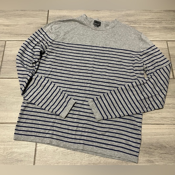 H&M Men’s Gray/Blue Navy Striped Sweater, Extra Large - Picture 1 of 7